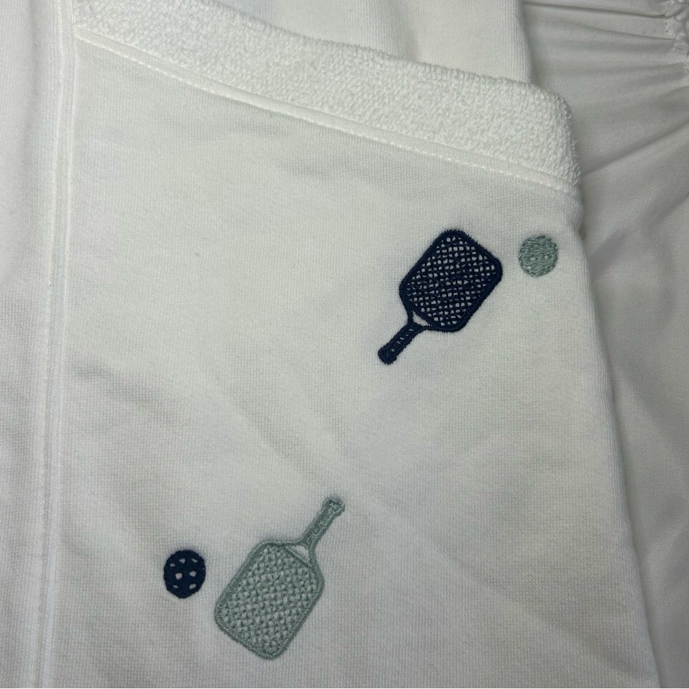 Lou & Grey Elastic Tie Waist Cotton Blend Shorts w/ Novelty Tennis Print Size L - Picture 3 of 13